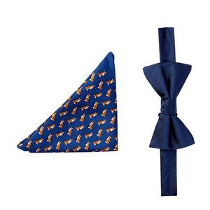 Tommy Hilfiger Bow Tie & Fox Print Pocket Square
